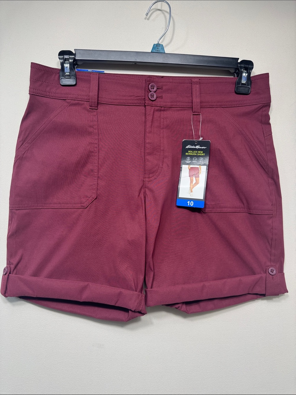 Eddie Bauer Rolled Hem Tan Bermuda new with tags